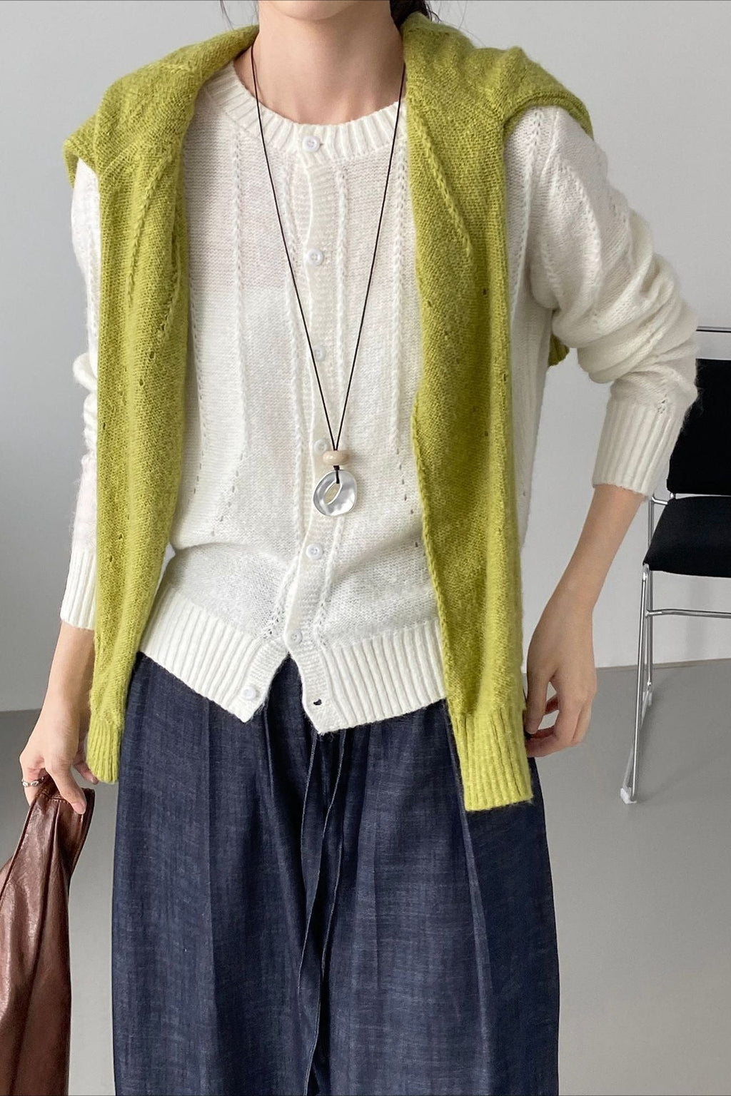 Elegant Wool Knit Cardigan