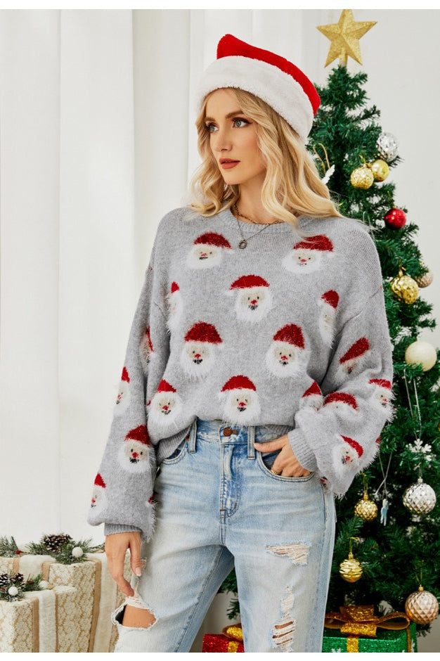 Santa Pattern Christmas Sweater