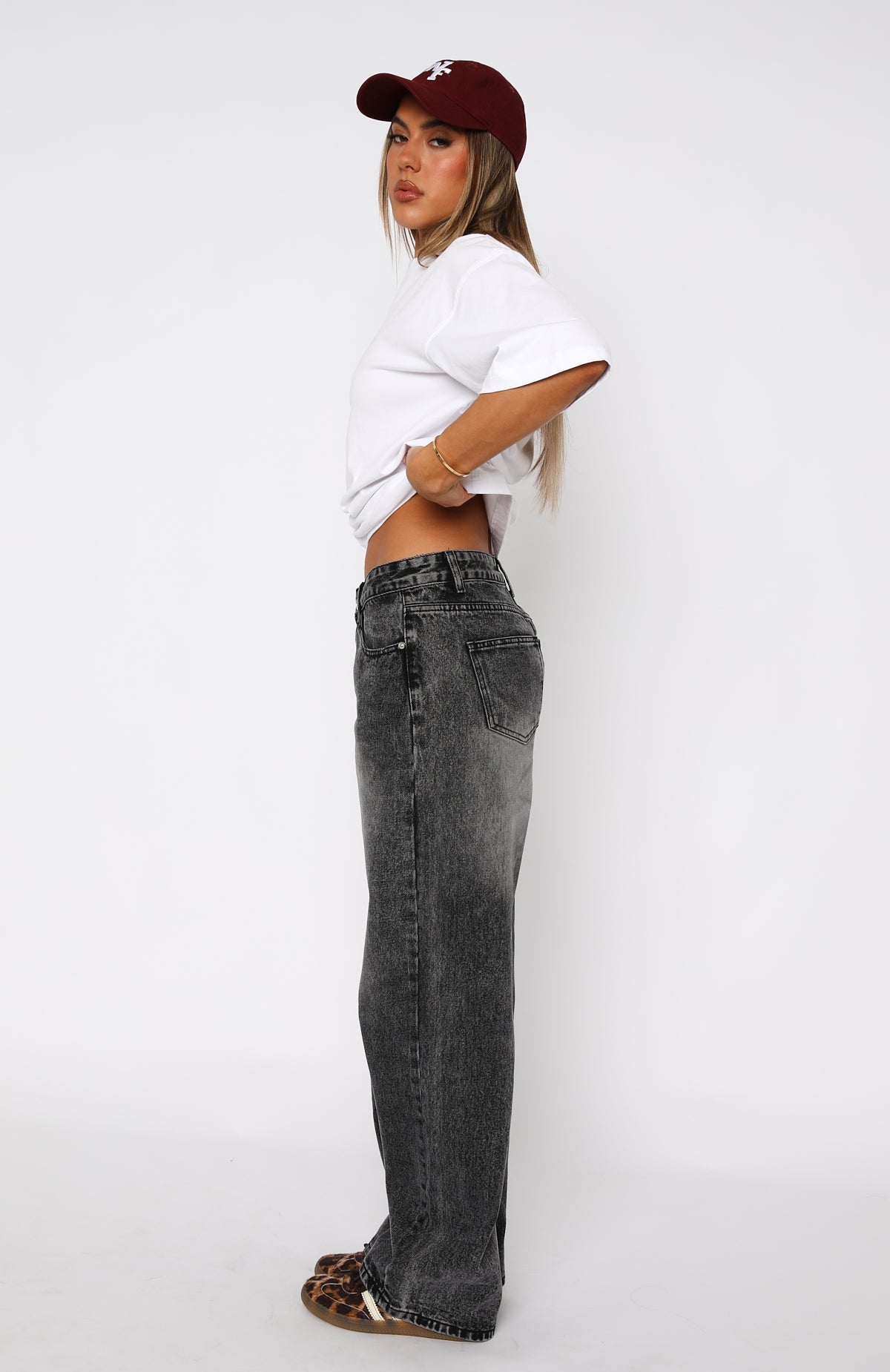 Low Rise Grey Acid Wide Leg Jean