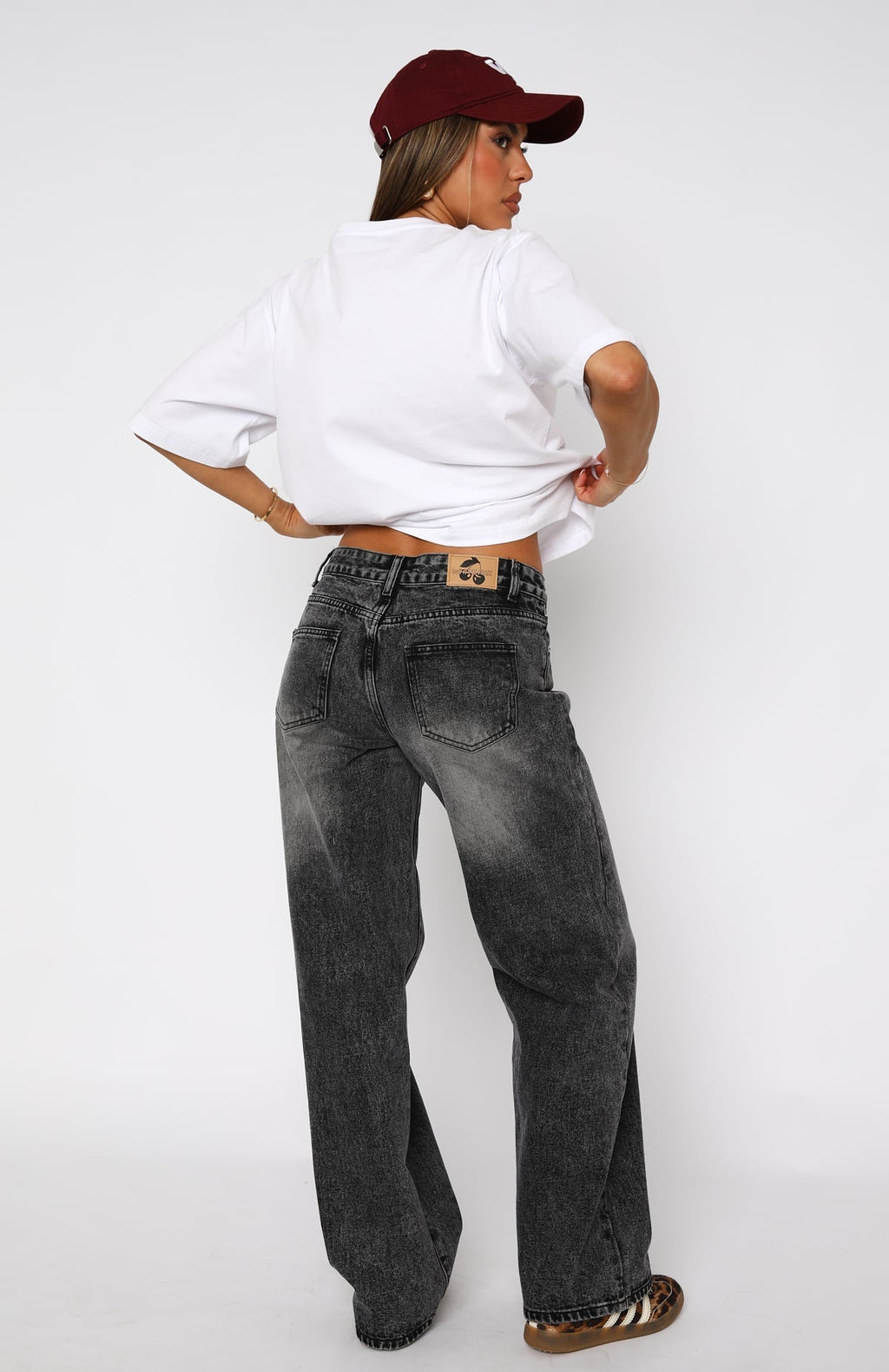 Low Rise Grey Acid Wide Leg Jean