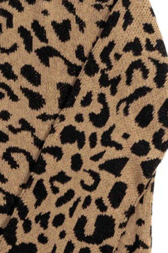 Casual Relaxed O-Neck Leopard Cardigan