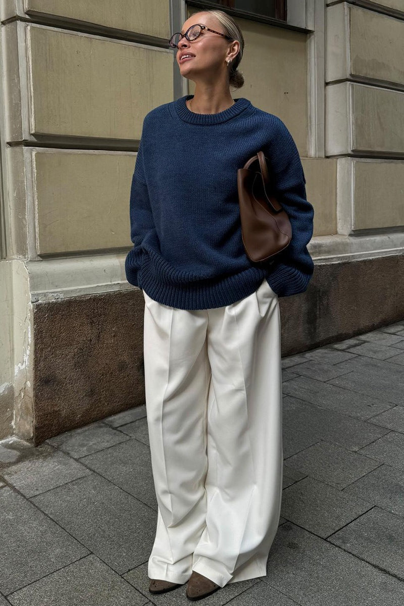 Casual Solid Pullover Sweater