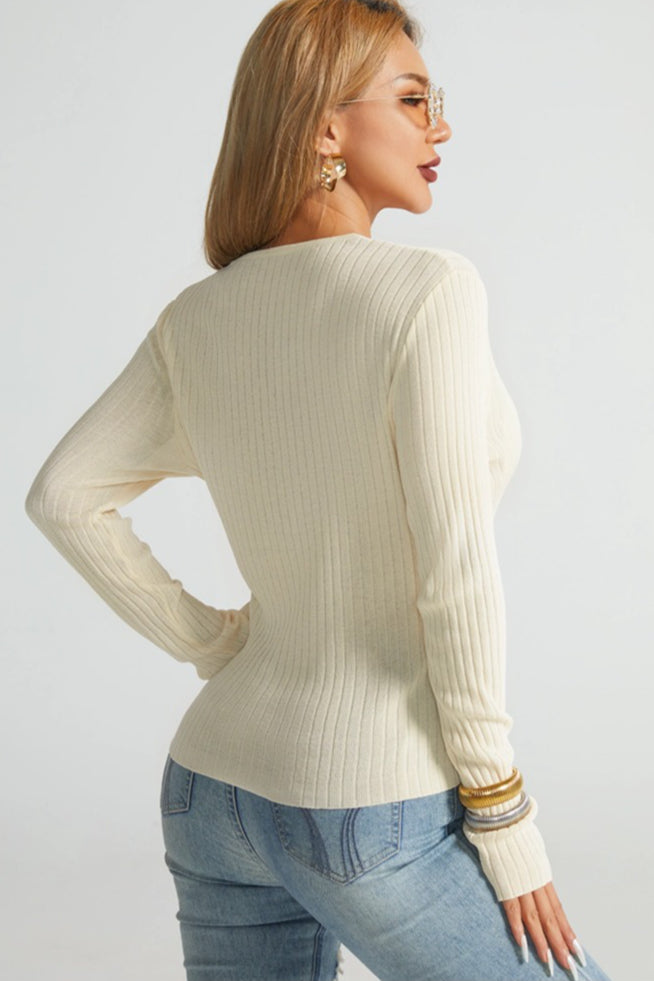 Autumn Asymmetric Knit Sweater