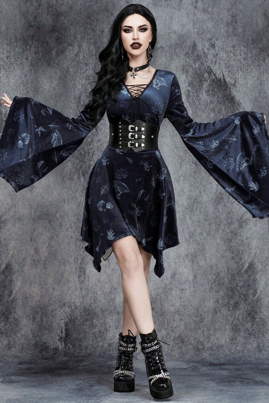 Printed Corset Gothic Dress