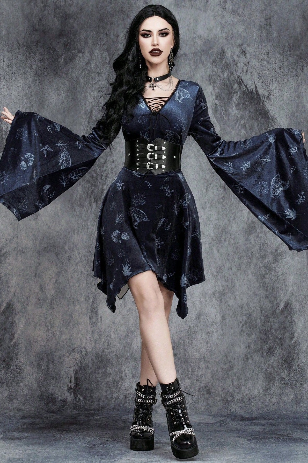Printed Corset Gothic Dress
