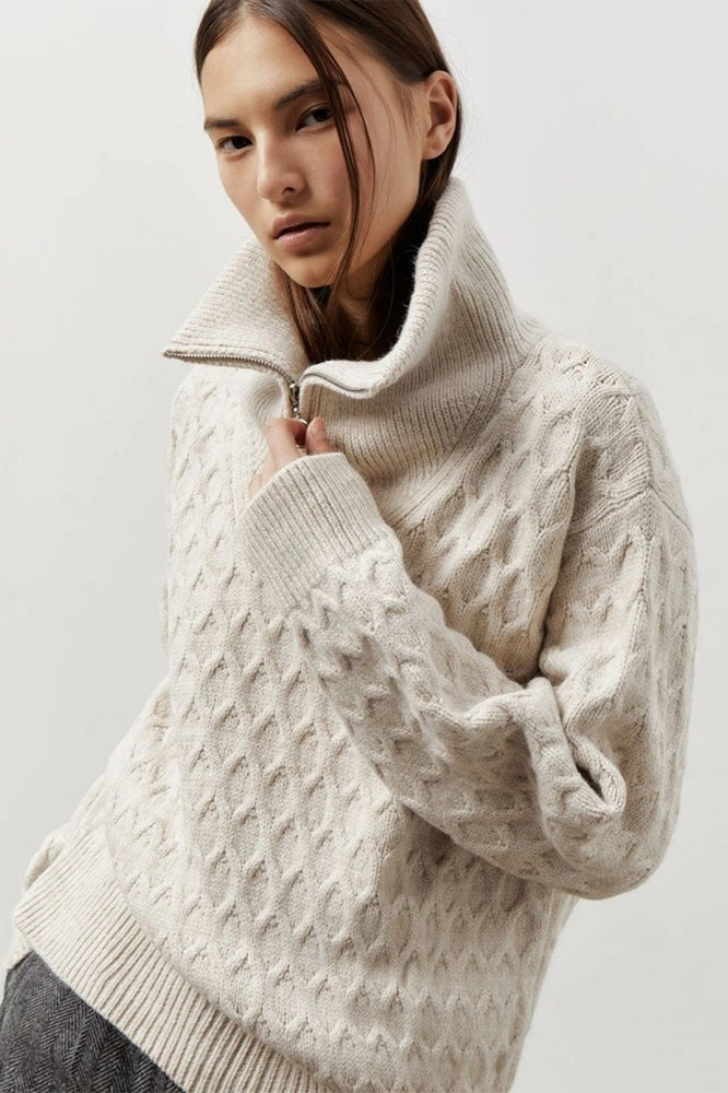 Thick Knit Half Zip Sweater
