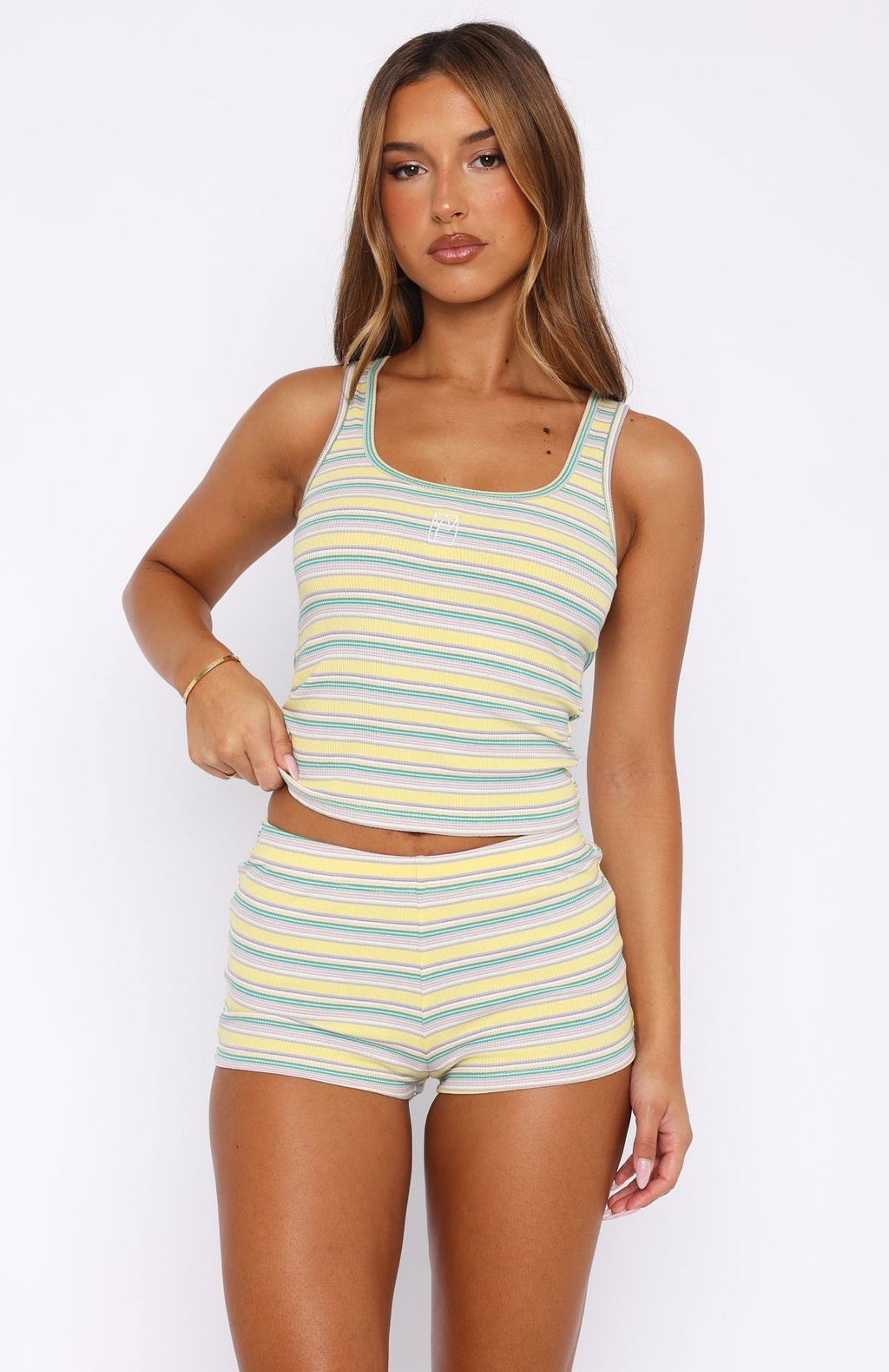 Lemon Candy Stripe Escape Mode Booty Short