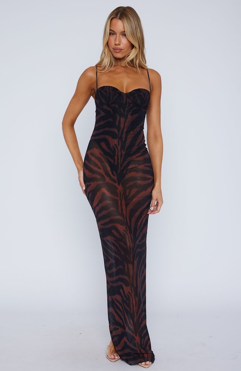 Amber Zebra Dream Of Me Flowy Maxi Dress