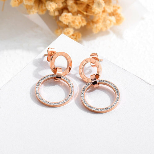 Roman Numeral Crystal Earring
