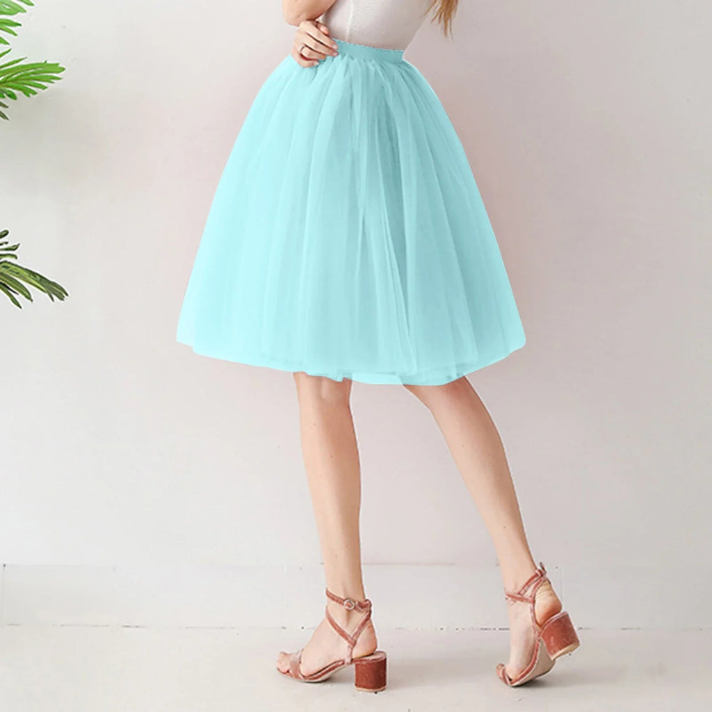 Plaid Puff Sleeve Long Skirt Ruffled Mini Dress