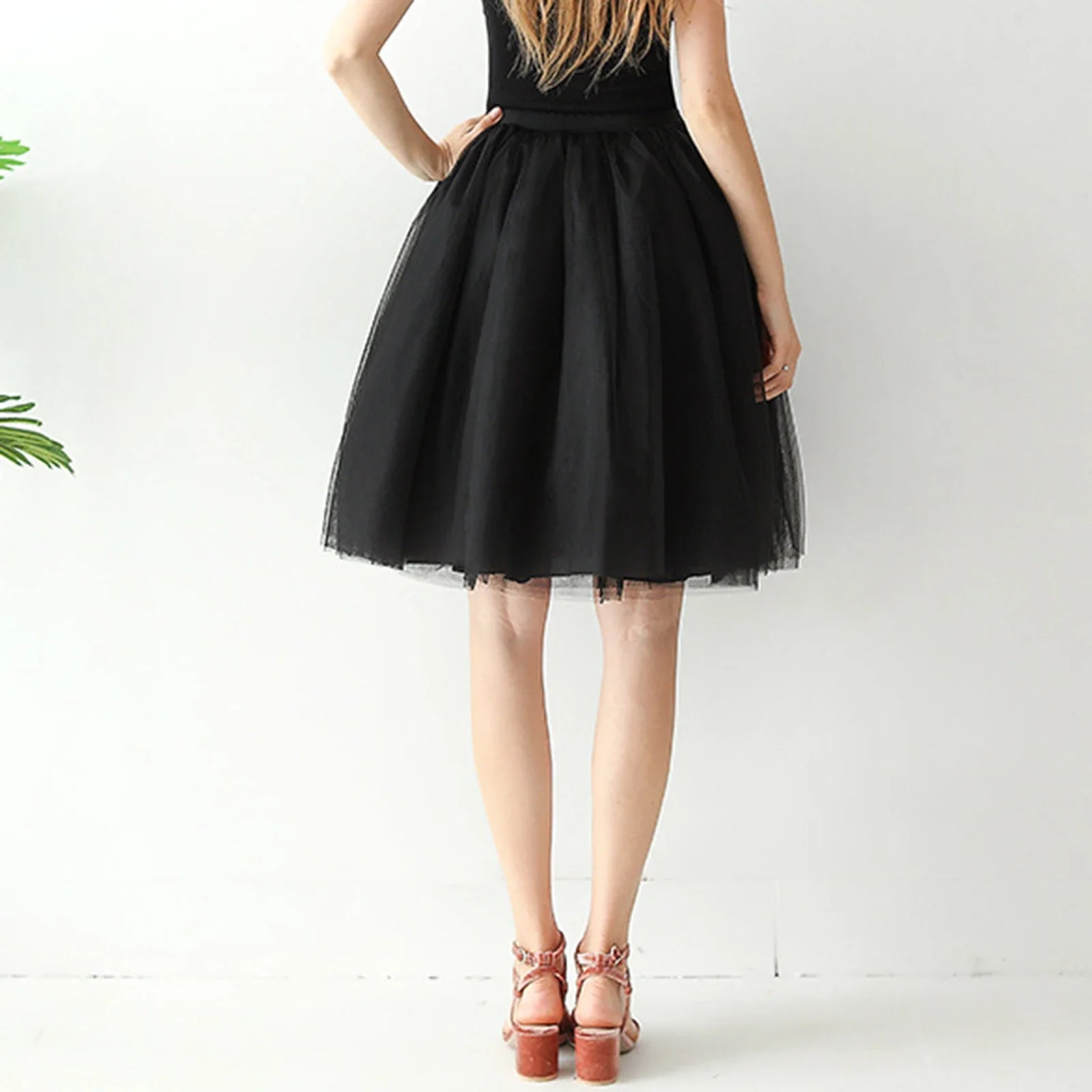 Denim Workwear Draw Pleat Elastic Casual Skirt