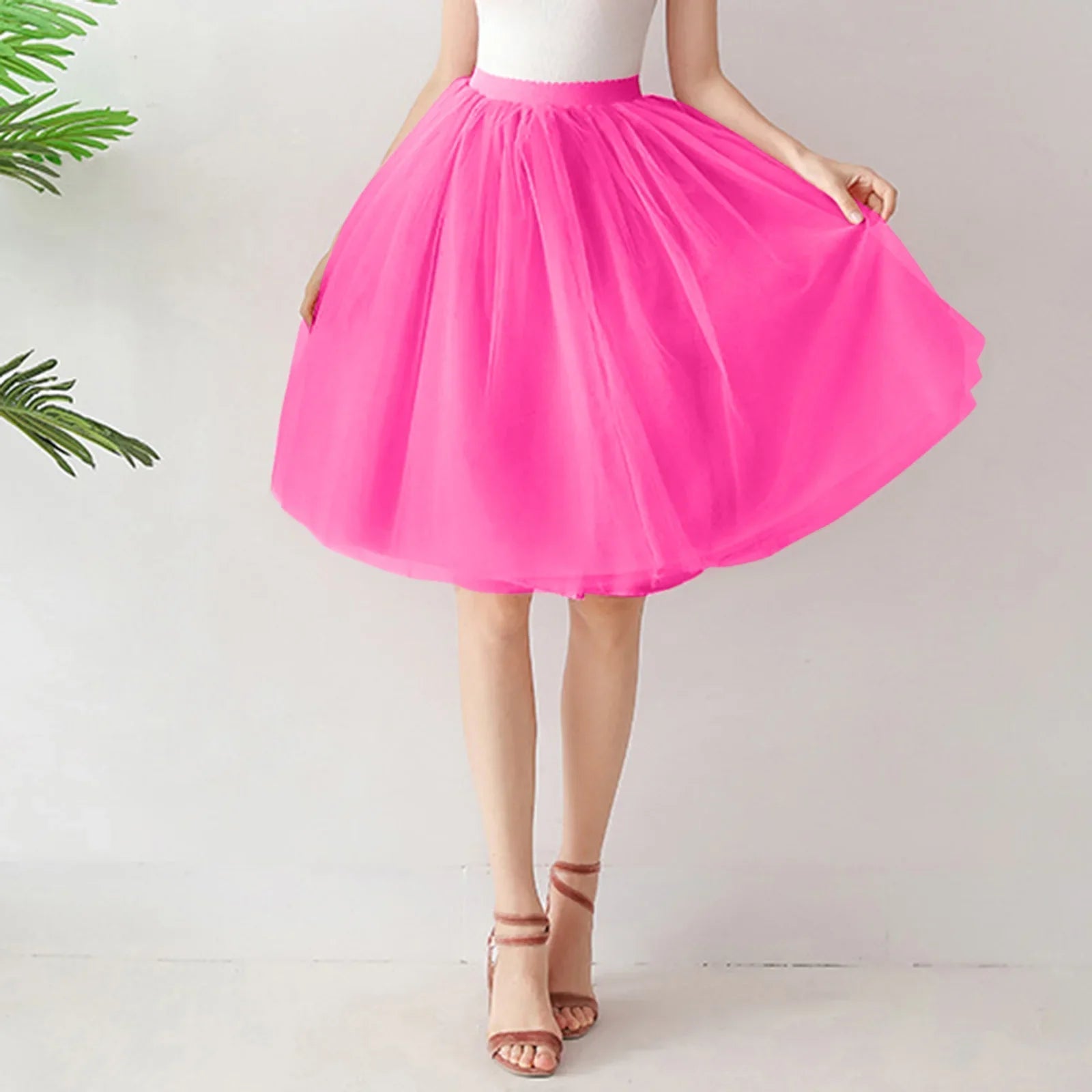 Denim Workwear Draw Pleat Elastic Casual Skirt