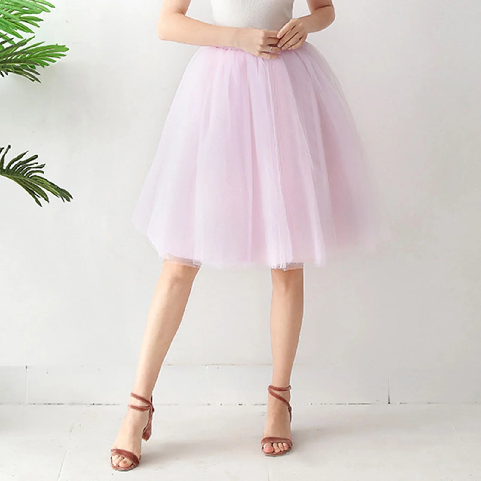 Denim Workwear Draw Pleat Elastic Casual Skirt