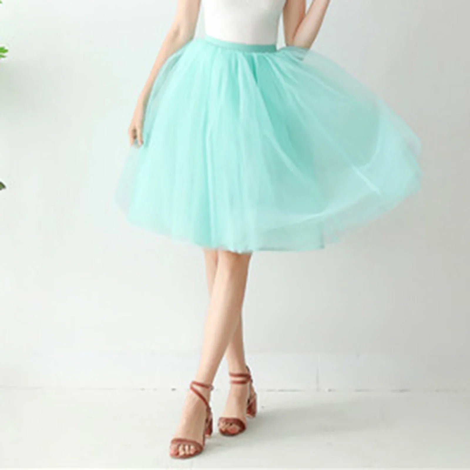 Denim Workwear Draw Pleat Elastic Casual Skirt