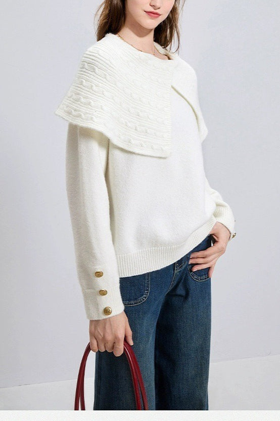 Oversized Collared Pullover Sweater