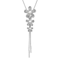 Floral Pearl Crystal Long Necklace