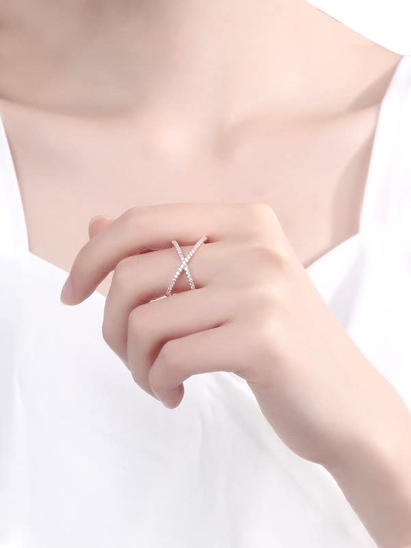 Rose Gold Crystal Studded Adjustable Ring