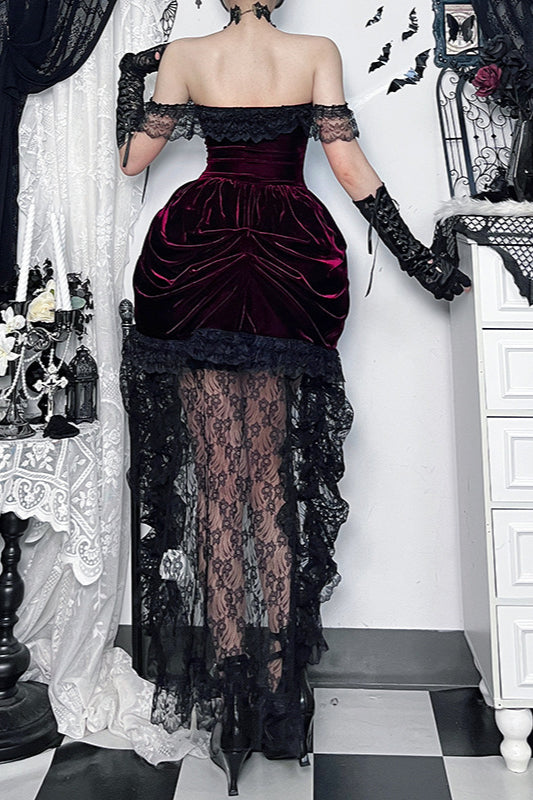 Tiered Train Gothic Dress