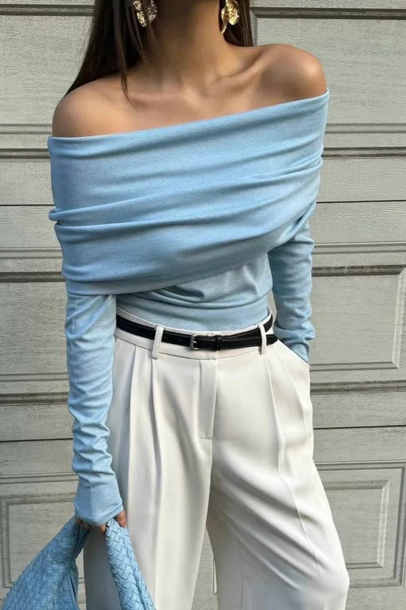 Off Shoulder Slim Fit Sweater