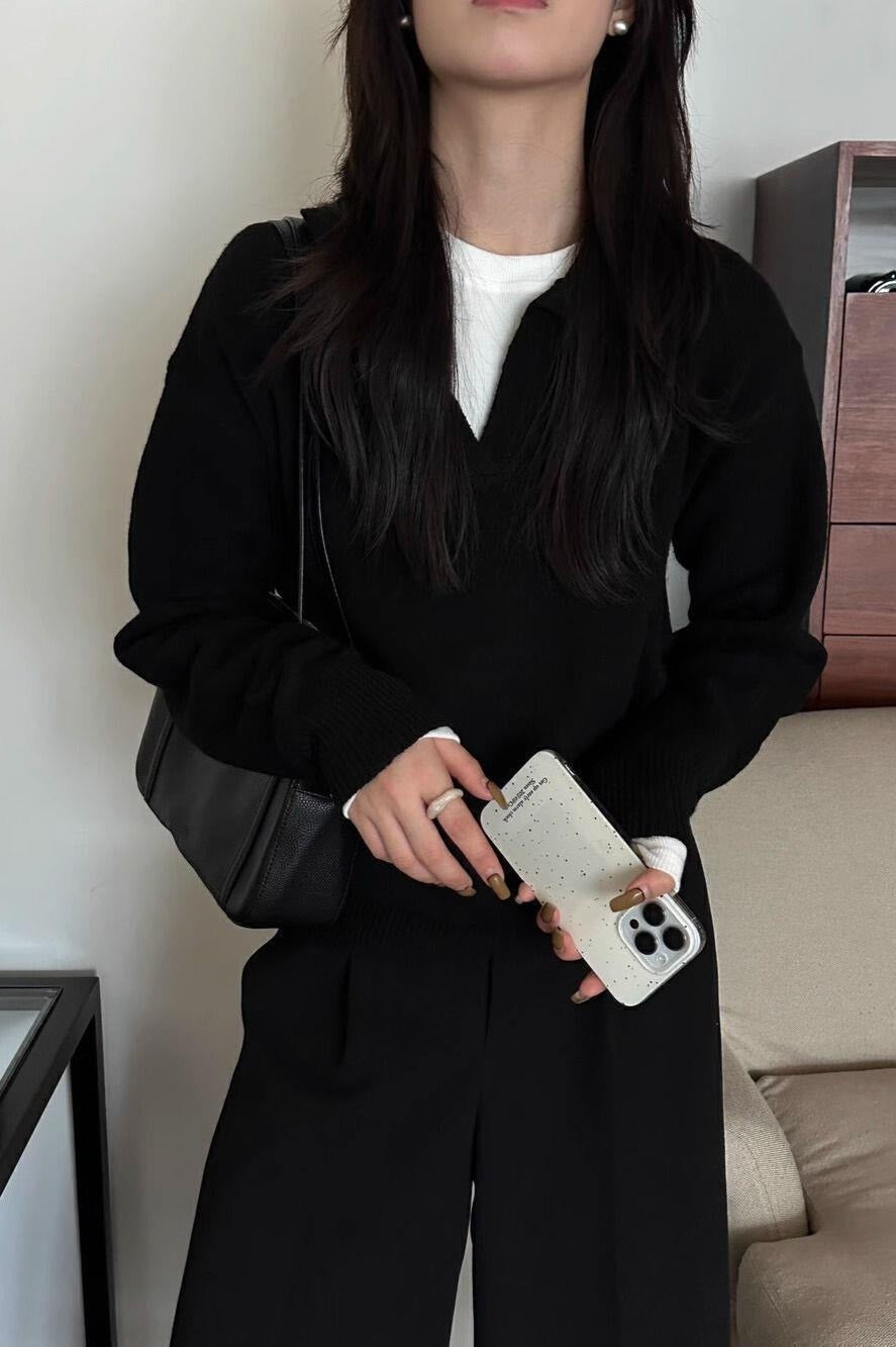 Relaxed Polo Style Sweater