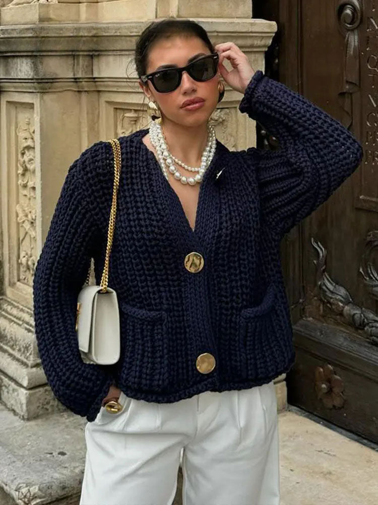 Loose Knit Cardigan Casual Sweater