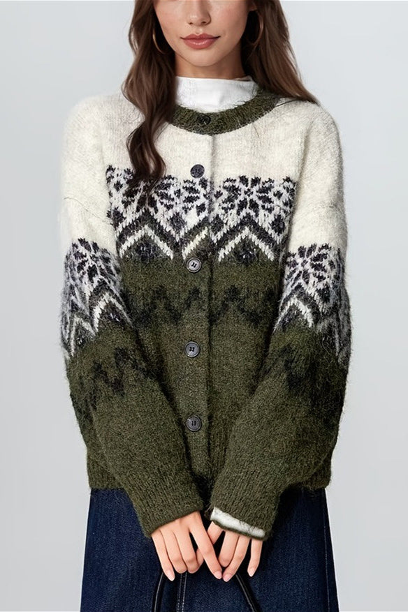 Nordic Snowflake Fair Isle Cardigan