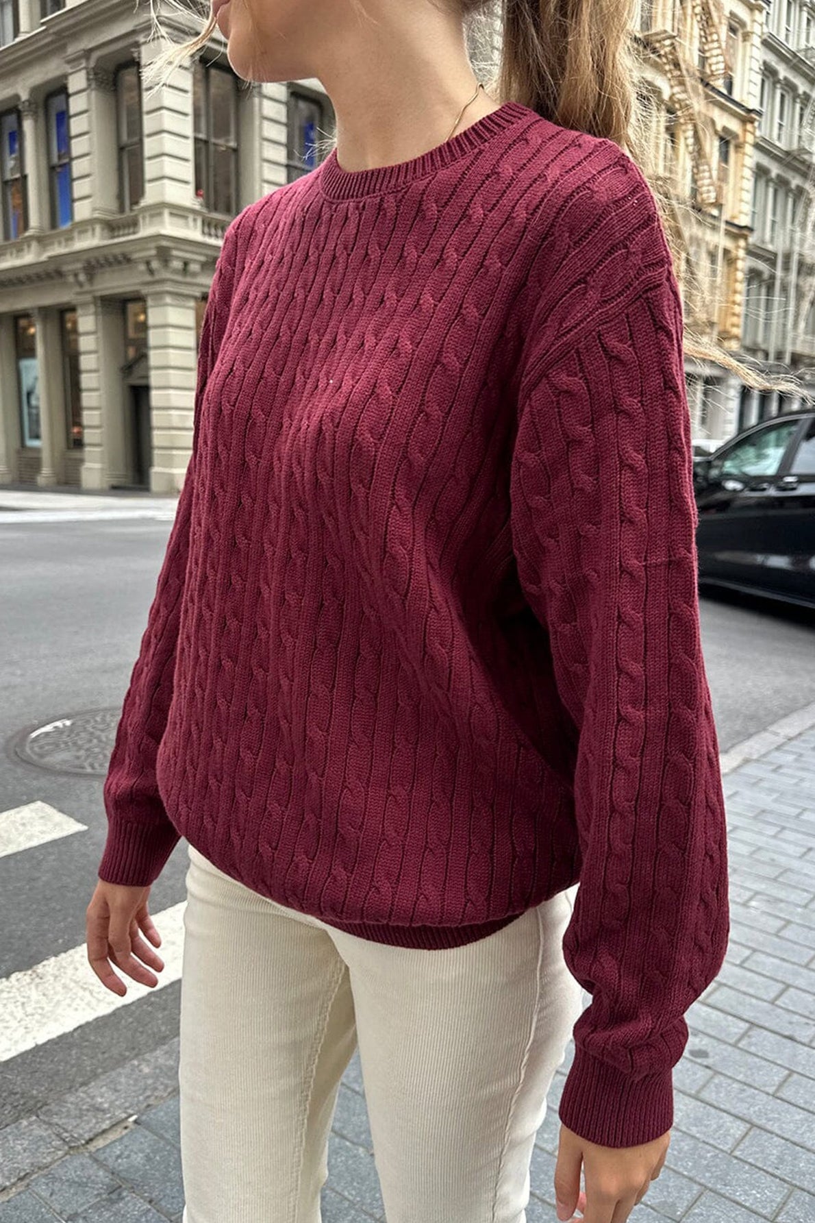 Minimal Solid Long Sleeve Sweater