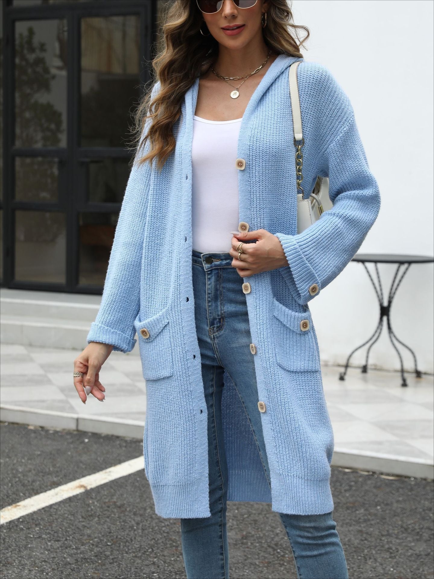 V-Neck Relaxed Knit Cardigan