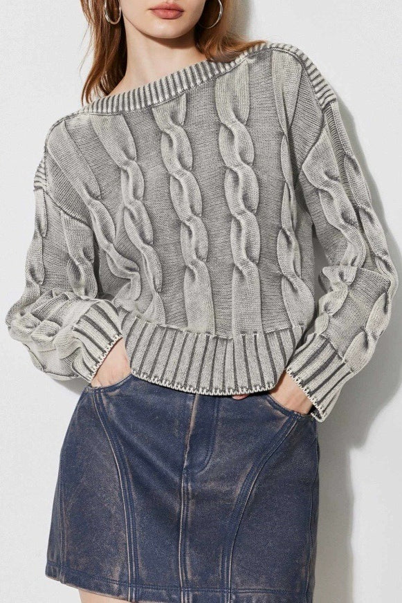 Classic Cable Off Shoulder Sweater