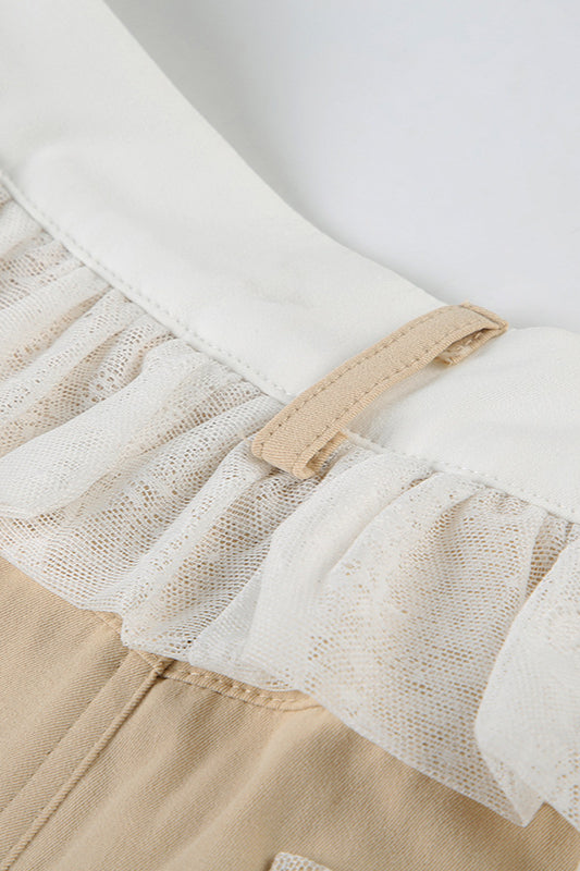 Lace-Panel Roomy Pant