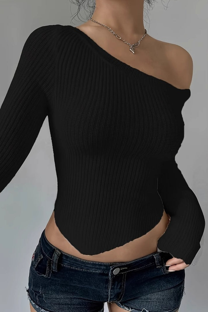 Irregular Neck Slim Fit Sweater