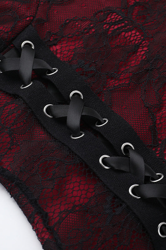 Layered Lace Strap Gothic Dress