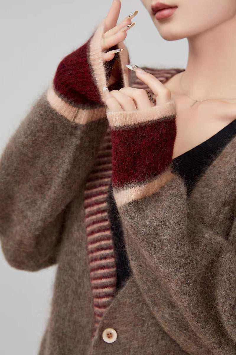 Long Sleeve Colorblock Striped Sweater