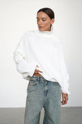 Shaping High Neck Knitted Sweater