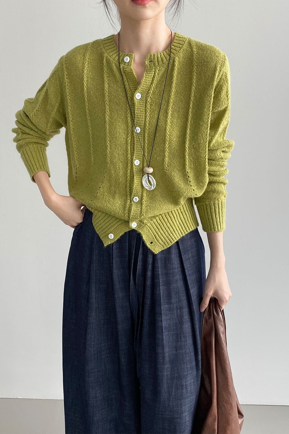 Elegant Wool Knit Cardigan
