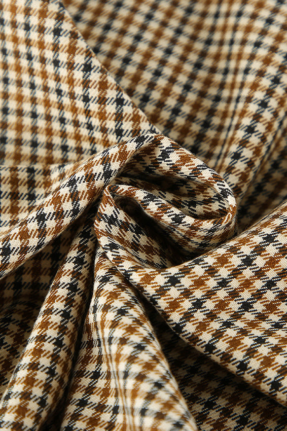 Retro Checked Loose Short Slim Blazer Coat