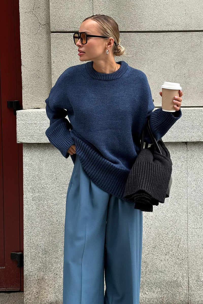 Casual Solid Pullover Sweater