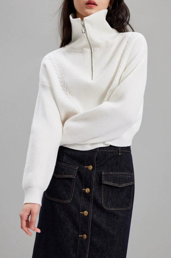 Short Cable Pullover Sweater