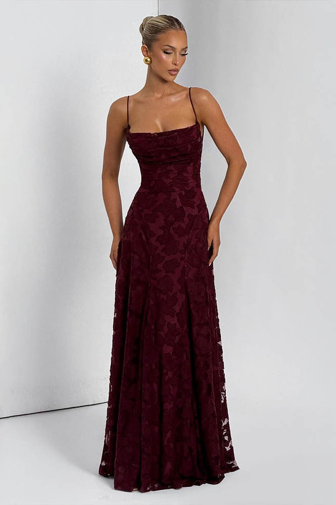 Chiffon Open Back Elegant Maxi Dress