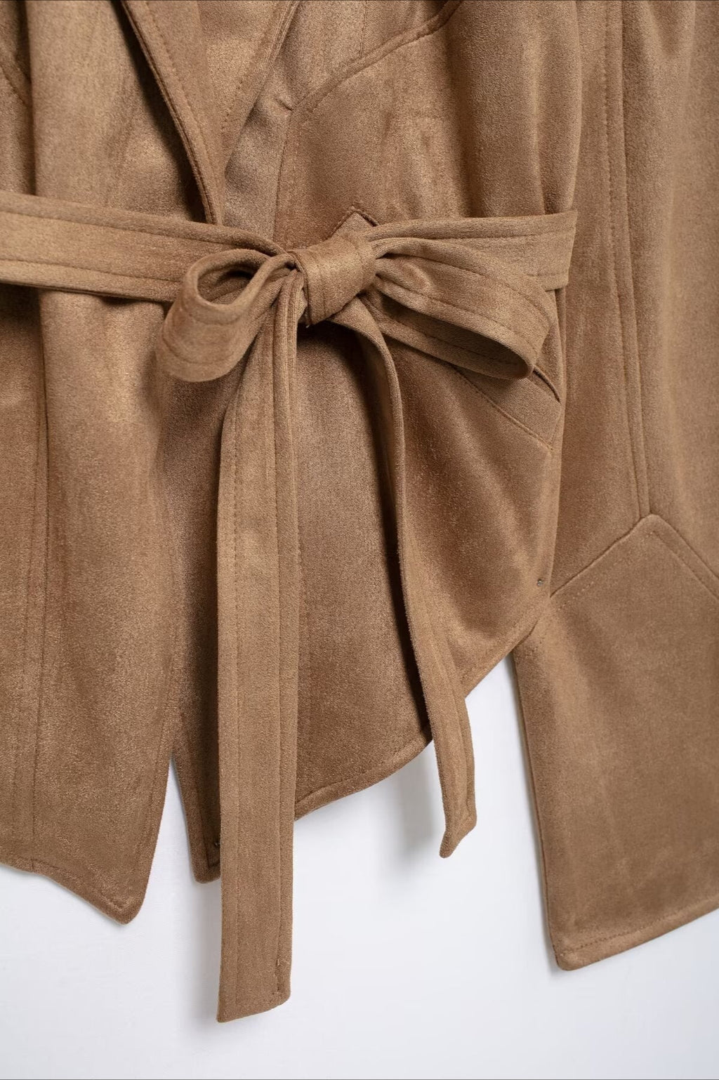Trendy Tie Waist Mini Coat