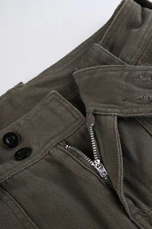 Vintage Multi-Pocket Mid-Rise Denim Pant