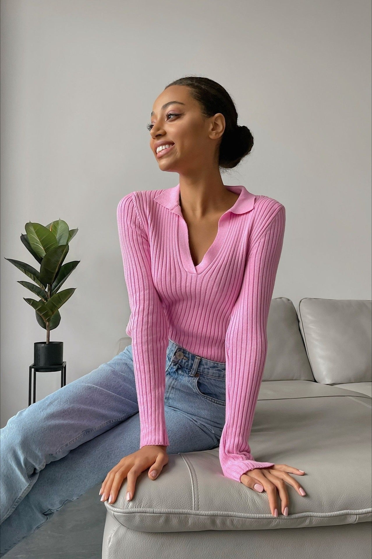 Slim Fit Polo Neck Sweater