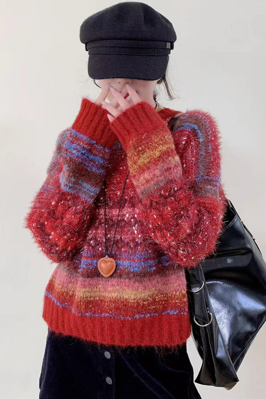 Gradient Long Sleeve Knit Sweater