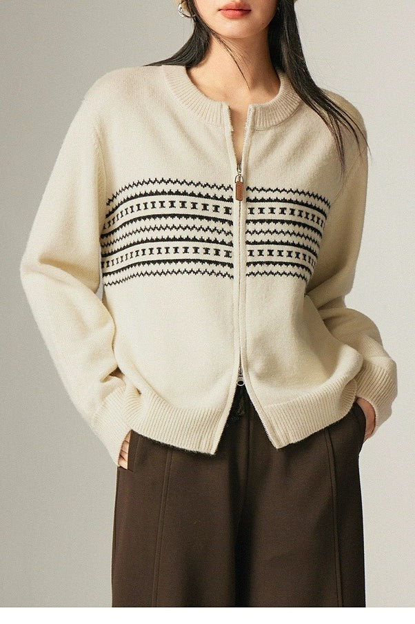 Retro Jacquard Knit Sweater