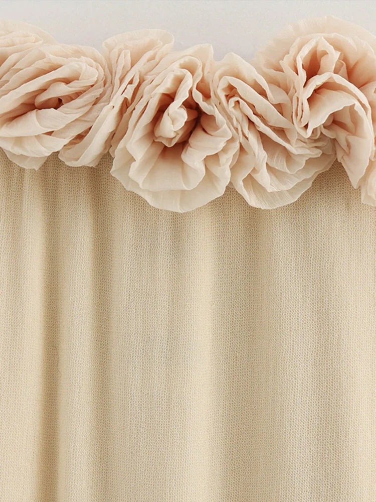 3D Flower Patchwork Backless Party Maxi Dress