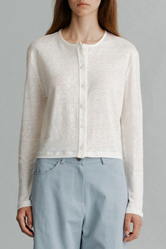Plain Button Knit Cardigan