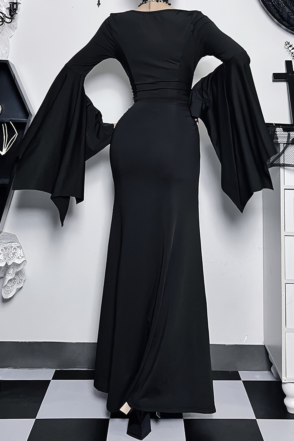 Batwing Slimline Gothic Dress