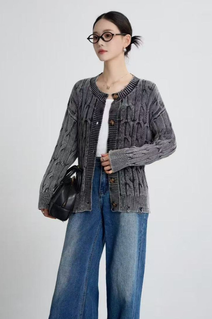 Cable Knit Crew Neck Sweater