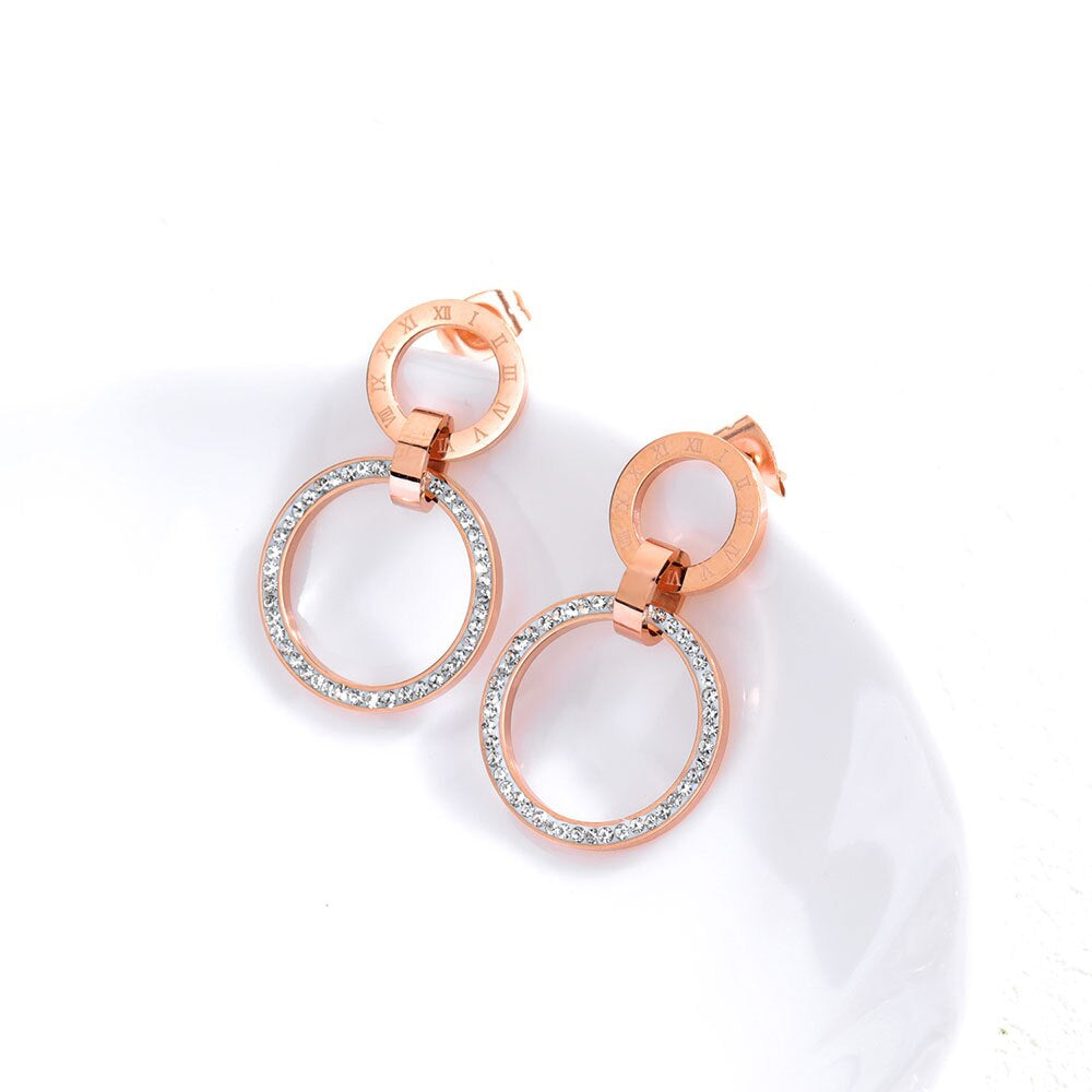 Roman Numeral Crystal Earring