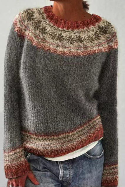 Stylish Color Block Pullover Sweater